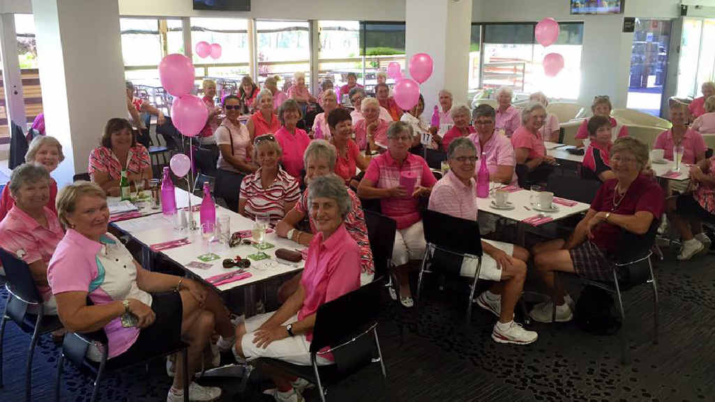 FUNDRAISER: A sea of pink at Hervey Bay Golf Club. FUNDRAISER: A sea of pink at Hervey Bay Golf Club.